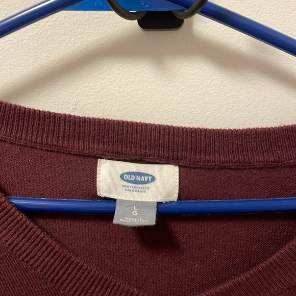 Old Navy V Neck Sweater Maroon Size L - Picture 2 of 3